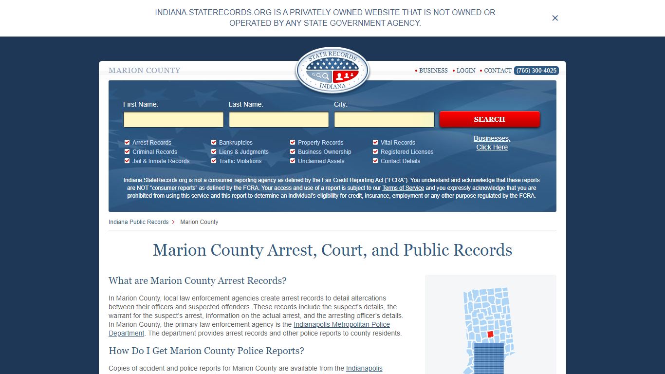 Marion County Arrest, Court, and Public Records