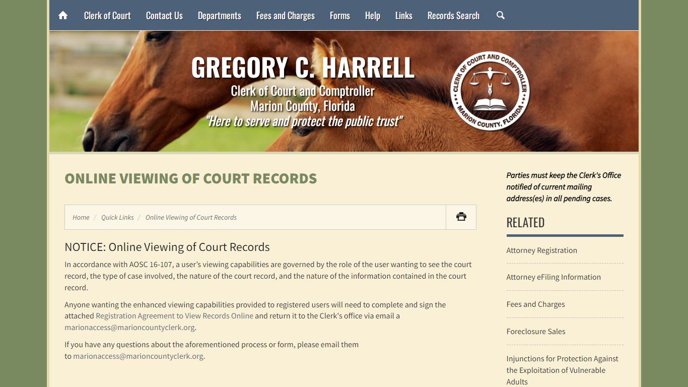Online Viewing of Court Records - Marion County Clerk